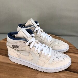 Air Jordan 1 Mid SE GS Light Bone Canvas DM9126-104 Womens Size 7.5